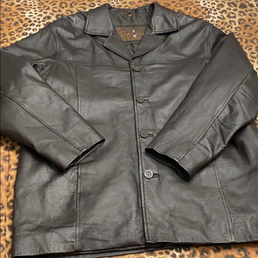 Vintage oversized leather jacket